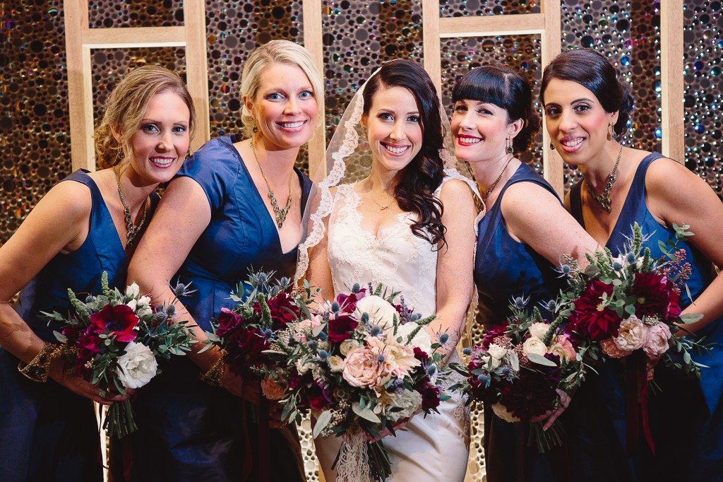 Bride and Bridesmaids Blue