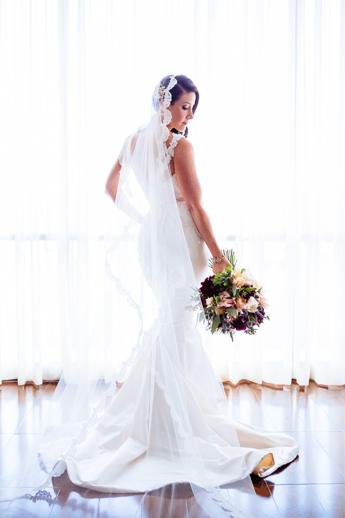 Bride holding beautiful flowers wedding