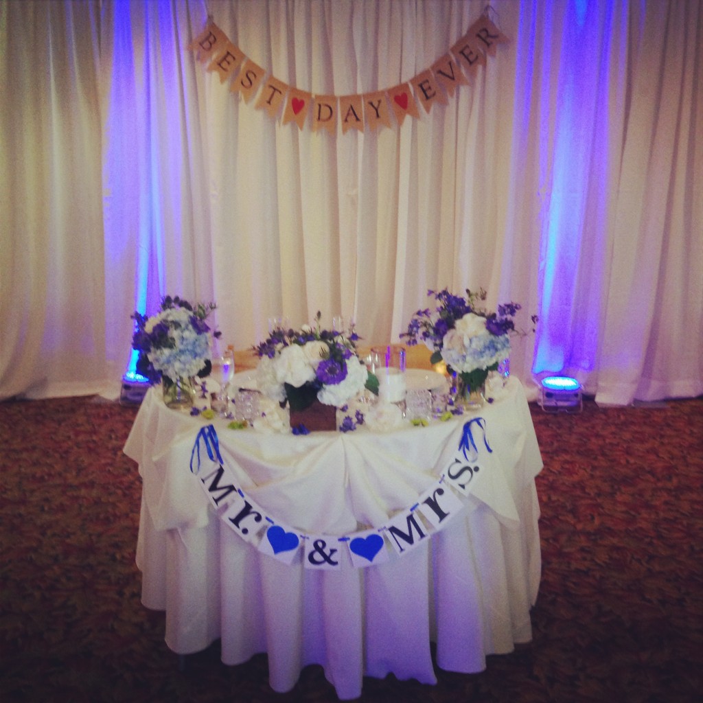 Blue wedding Sweet Heart Table