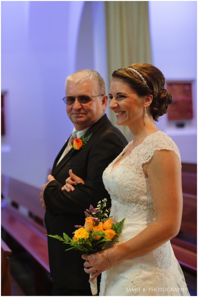 Harbor-side catholic church wedding 